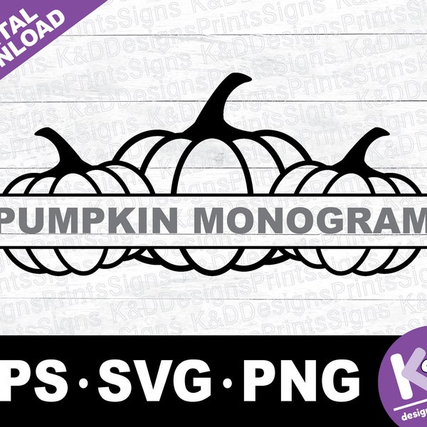 Pumpkins Monogram svg, eps, png, Fall SVG, Thanksgiving SVG, Files for Cricut, Sublimation, Glowforge, X-Tool, Laser cutter