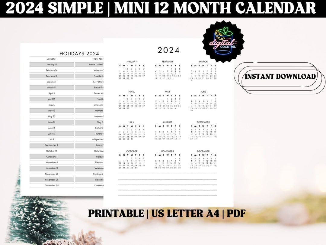 2024 Simple Mini Calendar 2024 - Il 1080xN.5476388066 Jxkv 