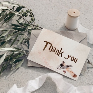 Magische Hochzeits-Dankeskarte, Zauberer-Hochzeits-Dankeskarten, magische Babyparty-Dankeskarte, Zaubererwelt-Hochzeitskarte