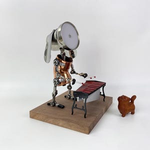 A Musical Dog Playing The Marimba / Marimba Player Gift / Home Office Decor Figure Music Room Decoration