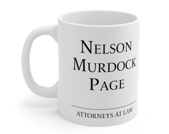 Nelson, Murdock and Page attorneys at law Mug, Daredevil: Born Again Mug 11oz