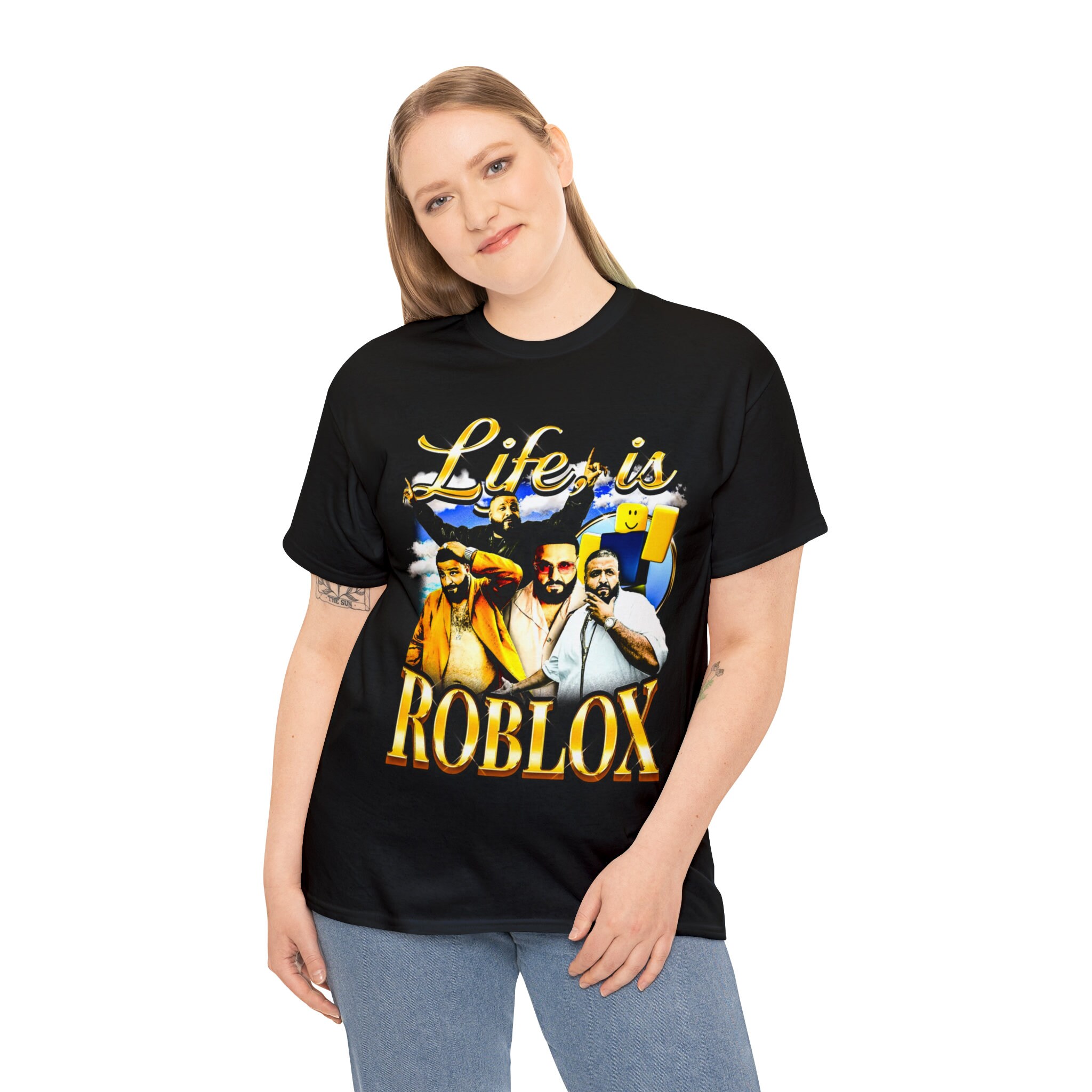 A vida é Roblox-Unisex DJ Khaled T-shirt, camisa engraçada - AliExpress