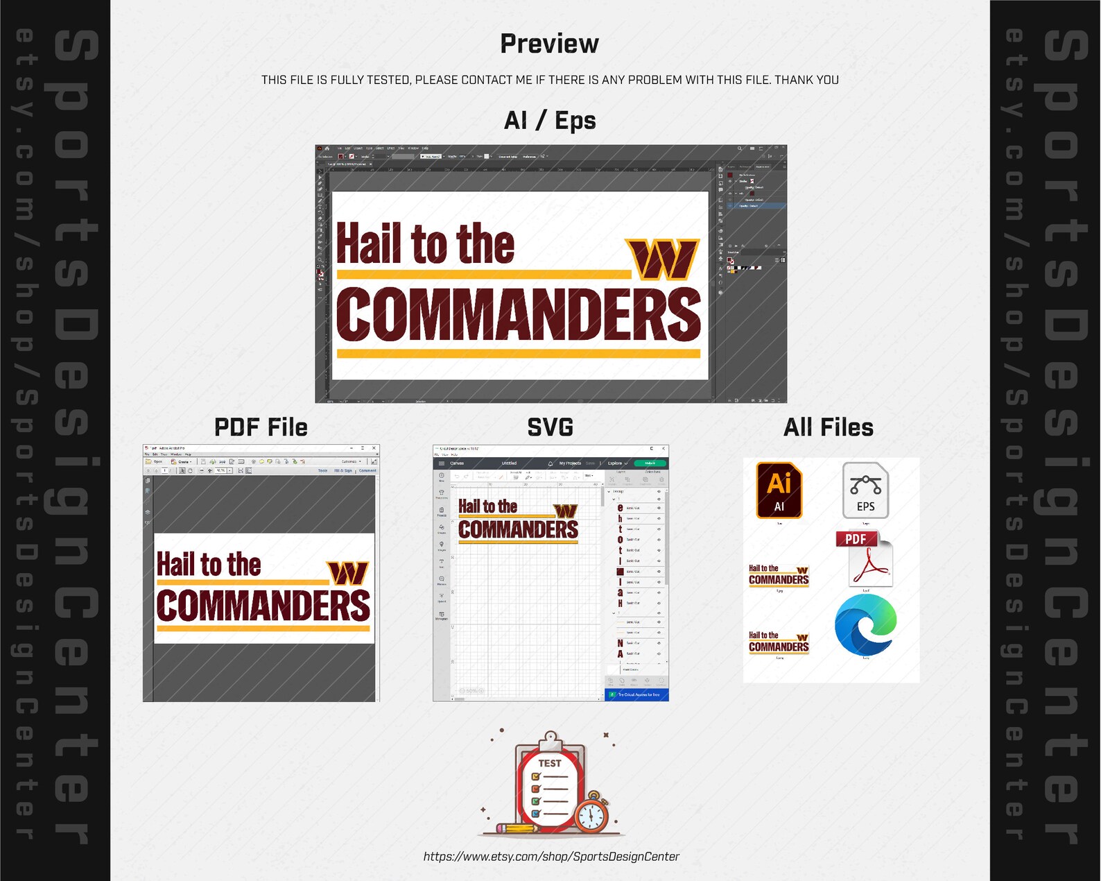 Hail to the commanders ai eps svg pdf and image jpg etsy uk