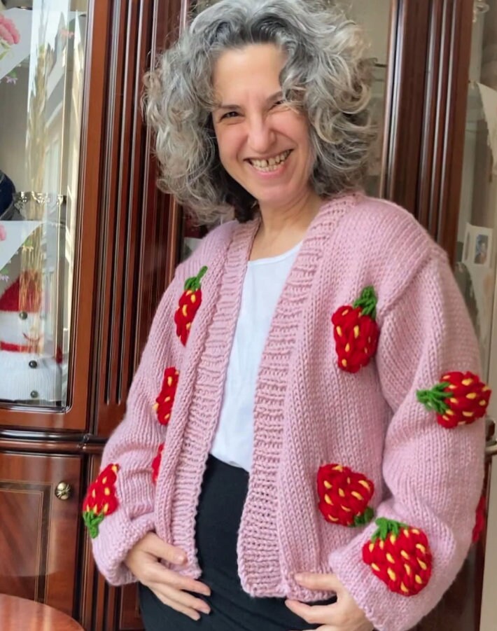 Strawberry Cardigan - Etsy