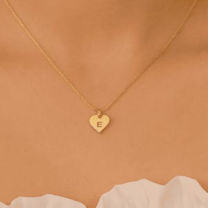 Pingente de letra de coração, pingente de coração, pingente de prata esterlina, presente para ela, joias minimalistas
