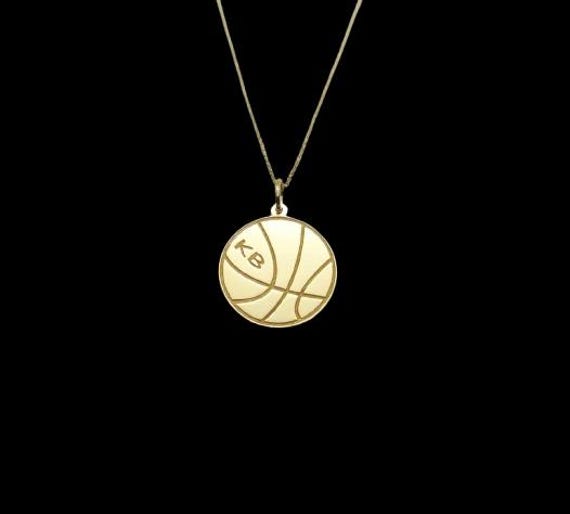 925 Sterling Silver Gold Plated Basketball Pendant, Basketball