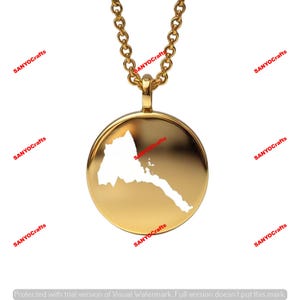 Pendentif carte de l'Érythrée - 24 mm rond, argent sterling plaqué or 14 carats, bijoux de pays personnalisés