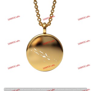 Salomonen Kartenanhänger - 24 mm rund, 14k vergoldetes Sterlingsilber, benutzerdefinierter Landschmuck