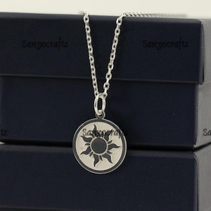 Personalized Sterling Silver Sun Necklace: Celestial Wax Seal Charm