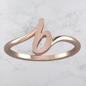 Anillo de letra minimalista, regalo para ella, anillo de inicial personalizado para esposa, anillo de letra delicado, anillo apilable, anillo de pareja, anillo de promesa –