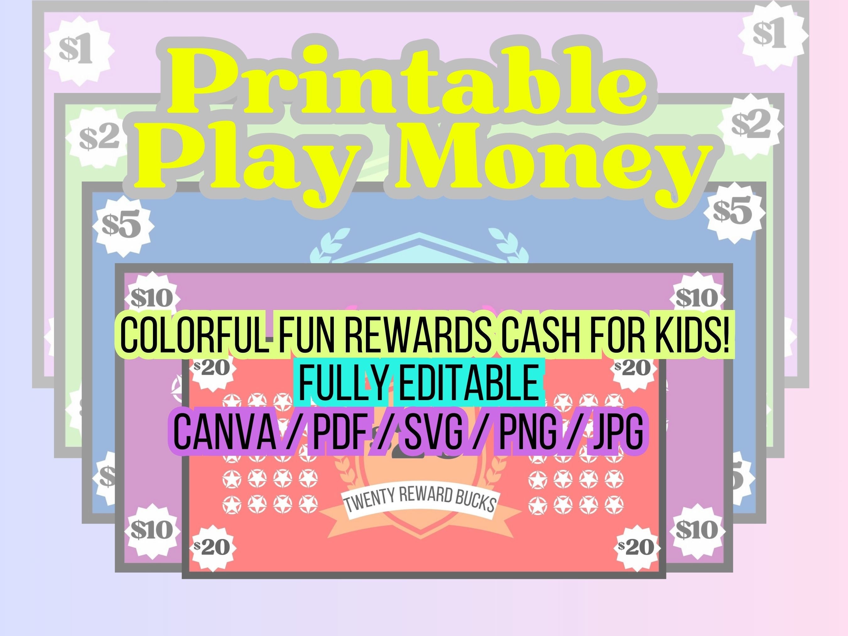 Kids Play Money Printable PDF Mom Bucks Editable Money - Etsy