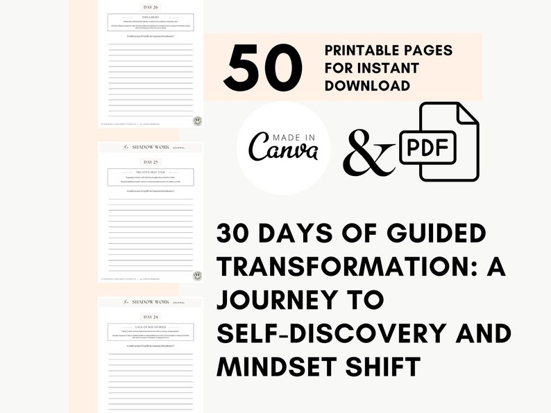 Shadow Work Journal A 30guided Journal for Massive Etsy