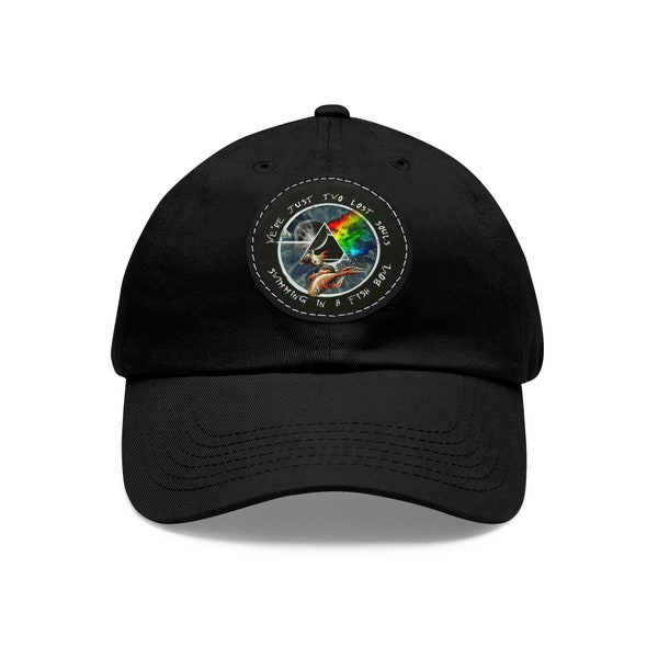 Vintage Pink Floyd Two Lost Souls Swimming in a Fish Bowl Baseball Cap - Pink Floyd Leather Patch Dad Cap - Floyd Gift - Cool Rock Tshirts
