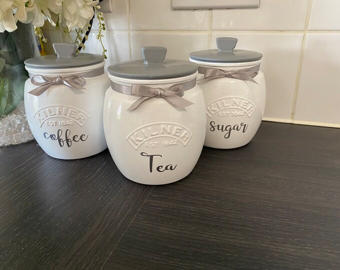 Emma Bridgewater Inspired Canisters Tea Coffee Sugar Etsy UK