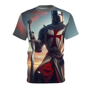Templar Knight Unisex Tee, Medieval Defend Europe Shirt, Historical Crusader Top, Armor Knight T-Shirt Gift, Warrior Templar Clothing
