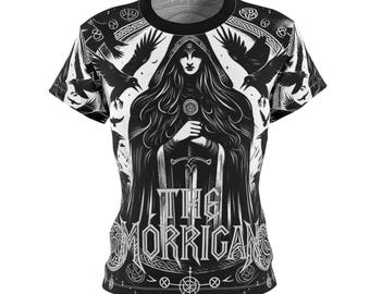 The Morrigan, Irish Goddess Tee, Celtic Mythology, Women's Graphic Tee, Soft Cotton Tshirt, Vintage Style Shirt