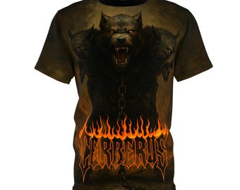 Cerberus uniseks T-shirt, shirt Griekse mythologie, Hades Guardian T-shirt, Underworld-kleding, top mythisch wezen