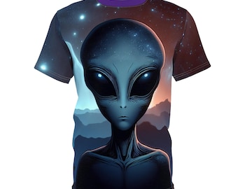Alien Unisex Tee, Extraterrestrial T-Shirt, Exotic Cool Shirt, Sci-Fi Graphic Top, Outer Space Apparel