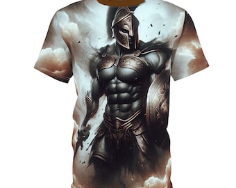 Maglietta da guerriero spartano, maglietta greca, maglietta da battaglia unisex, regalo da guerriero storico, maglietta con costume da guerriero