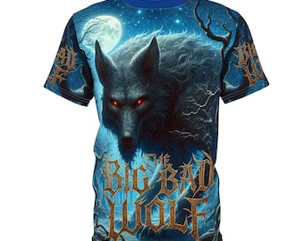 Big Bad Wolf Unisex Tee, European Folklore Fairytale T-Shirt, Storybook Graphic Top, Mythical Animal Clothing, Myth Lover Gift