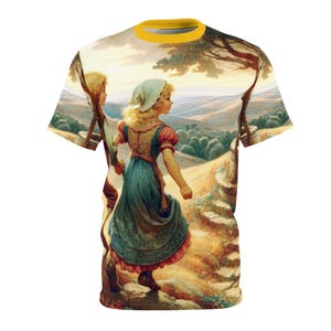 Fairy Tale T-Shirt, Jack and Jill, European Nursery Rhyme Tee, Children's Story Shirt, Unisex Cut & Sew Top