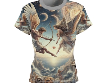 Eros and Psyche Shirt, Ancient Love Mythology Tee,  Mythical Couples, Greek Gods Women's Top, God and Goddess Wearable Art, Gift for Her,
