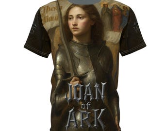 Joan of Arc Illustration Tee | Joan of Arc Shirt, Patron Saint of France, Christian Pride top, French History, Female Hero