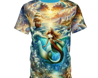 Mermaid Unisex Tee, European Folklore Greek Mythology Shirt - Mythical Creature Gift, Ocean Lover Top, Sea Fantasy Apparel, Nautical Tee,