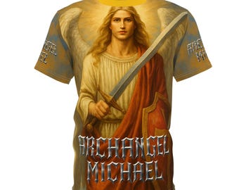 Camiseta unissex Arcanjo Miguel, Herói bíblico, Defensor da humanidade, Camiseta de anjo, Camiseta religiosa, Presente espiritual