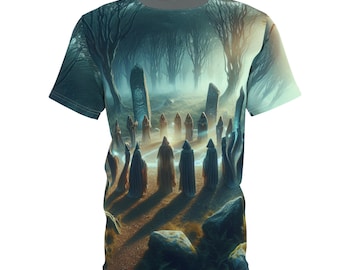 Ancient Druid Magic Unisex Tee, Druidic Symbol Shirt, Celtic Wiccan Clothing, Pagan Witchcraft Apparel, Spiritual Nature Top