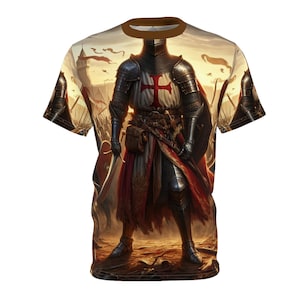 Templar Knight Unisex Tee, Heroes of Europe T-Shirt, Medieval Crusader Shirt, Historical Warrior Top, European History Apparel