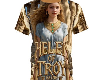 Ancient Greek Beauty Tee, Helen Of Troy Shirt, Spartan Princess Top, Mythology History Gift, Trojan War Apparel, Unisex Cut & Sew T-Shirt