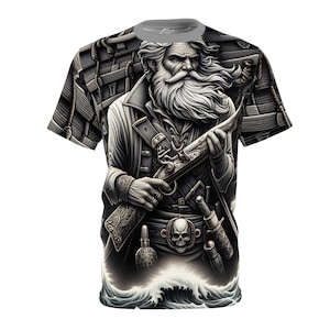 Piraten-T-Shirt, Historisches Piraten-Design, europäische Männer, Piratenkostüm-Hemd, Davey Jones Locker Shirt, Unisex, Piratenliebhaber Geschenk