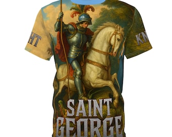 Camiseta "São Jorge VS o Dragão, Matando o Dragão" | Lenda Medieval - Guerreiro Cristão
