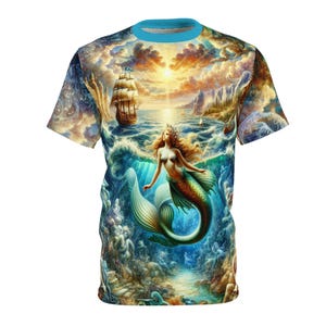 Mermaid Unisex Tee, European Folklore Greek Mythology Shirt - Mythical Creature Gift, Ocean Lover Top, Sea Fantasy Apparel, Nautical Tee,
