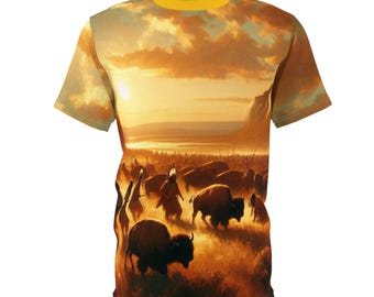 Native American Buffalo Tee, Native Culture Design, Unisex Shirt, Southwest Clothing, Tribal Tee, Gift for Nature Lovers