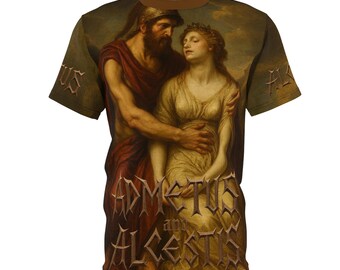 Camiseta romântica de Admeto e Alceste | História de amor da mitologia grega, camiseta romântica, amor verdadeiro na Europa, blusa romântica grega.