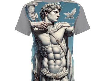 Apollo God of Archery Unisex Cut & Sew Tee Shirt, Greek Mythology Clothing, Archer Gift, Mythical Tee, Ancient Greece Top