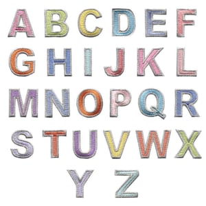 Mini remendo de letras coloridas de 1,2 polegadas, aplique bordado, apliques de nome faça você mesmo, patches de alfabeto para roupas, chapéus, bolsas, remendo autoadesivo