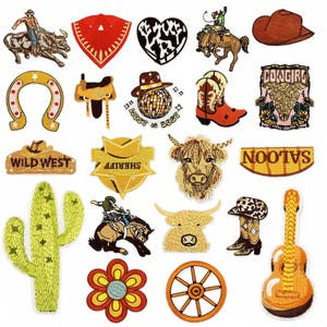 Toppa da cowboy, toppa per cappello da cowboy, toppa per stivali da cowboy, toppa ricamata, toppa western, toppa da stirare