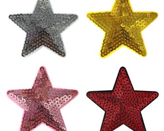 Sequin Star Patch,Glittering Bling Patch,Iron On Star Applique Patch