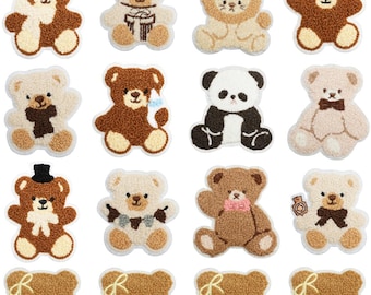 Bear Chenille Patch,Cute Kids Teddy Bear Patch,Bear Embroidered Patches,Iron on Patch