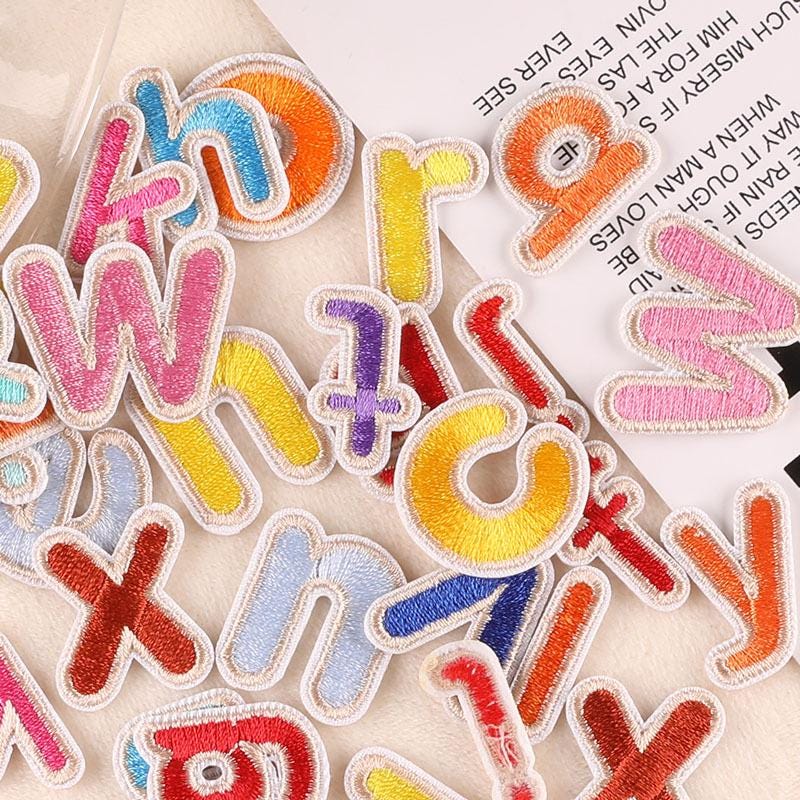 Mini Accessories Lettering 1 Inch Mini Color Letters Patch,embroidered Iron on Patch Applique DIY ...