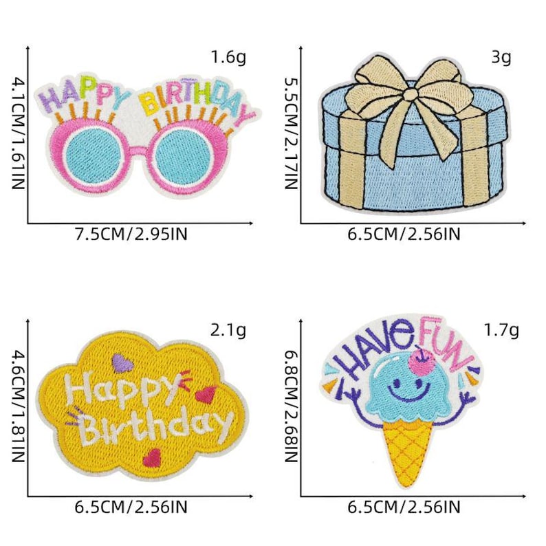 Happy Birthday Embroidered Patch,birthday Gift,iron on Patch - Etsy