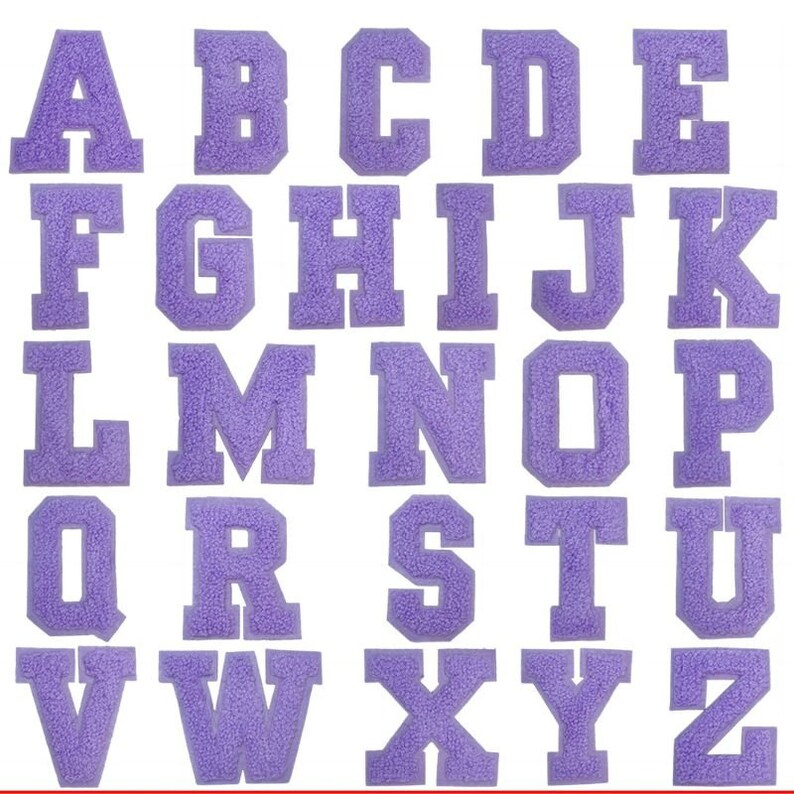 Peut inclure: Lettres en feutre violet pour l'alphabet, de A &agrave; Z. Chaque lettre est d&eacute;coup&eacute;e individuellement et a un contour blanc.