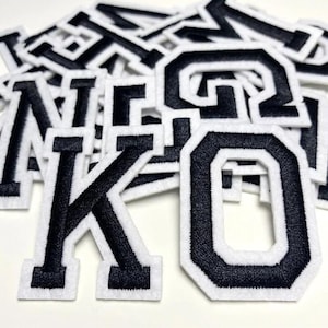 Black Alphabet Letter Patch,Embroidery DIY Name Alphabet Patches, Patches For Clothing Bags,Patches Iron On