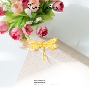 2 Stück Libelle Applikation Patch, Libelle Insekt Abzeichen dekorative DIY gestickt Patch, Aufnäher zum Aufbügeln