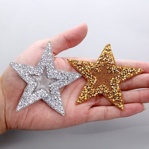 5Pcs Rhinestone Colorful Star Patch,Sparkling Star Applique For Clothing Bags Diy,Iron On Patches