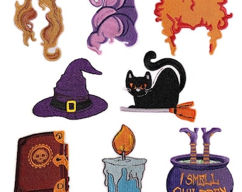 Halloween Patch,Witch Hat Embroidery Patch,Witch Hair Accessories,Iron on Patch