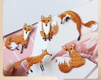 Fox Patch,Cute Animal Iron On Patch,DIY Embroidered Patch Applique For Clothing Jacket Backpack Decoration
